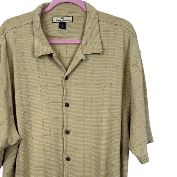 Tommy Bahama XXL Silk Blend Camp Shirt Textured Button Front Coastal Resortwear - Picture 1 of 9